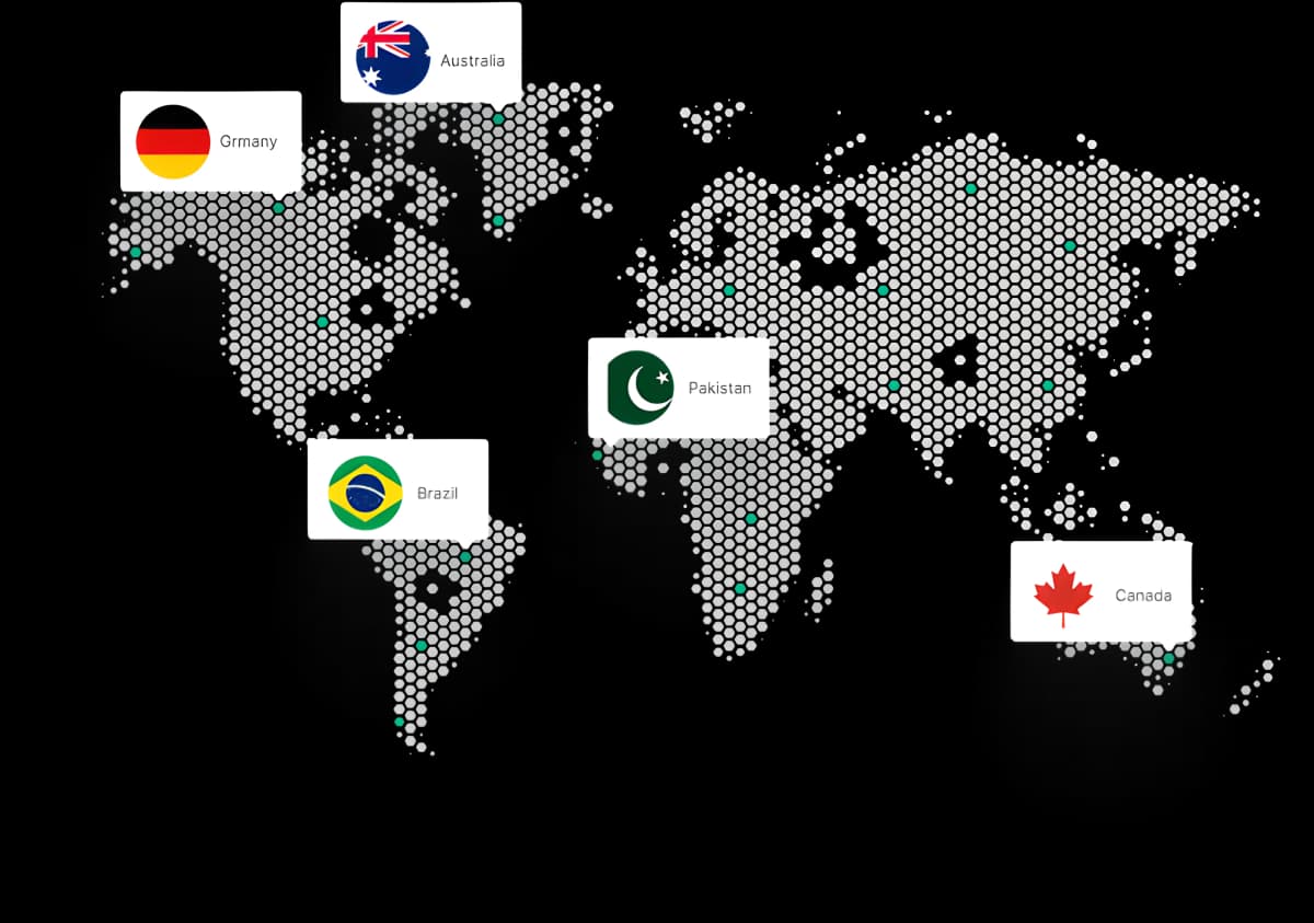 World map showing Keyformance locations